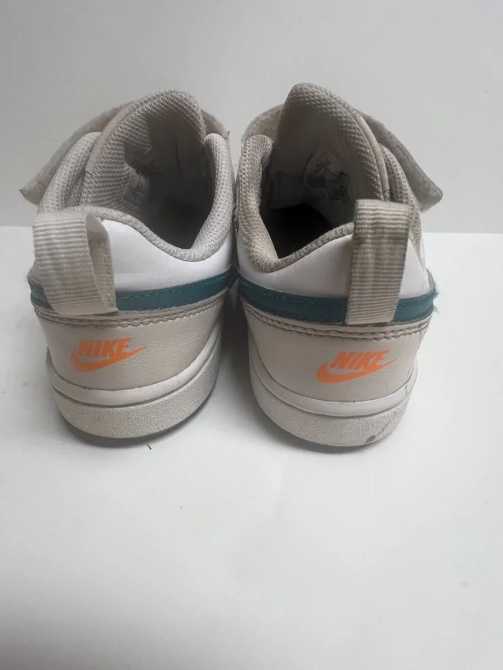 Nike Court Borough Low 2 PS Kids Size 2Y Cream Teal Shoes BQ5451-017